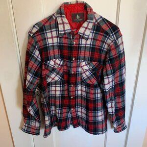 VTG 90s High Sierra Mervyns Flannel Shirt Boys XL Virgin Wool Red Plaid Outdoor